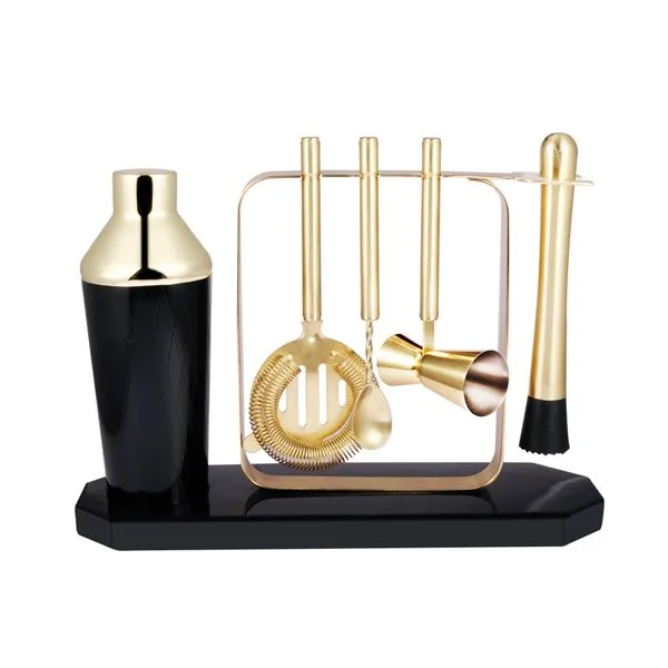 Must ja kuldne kokteilikomplekt